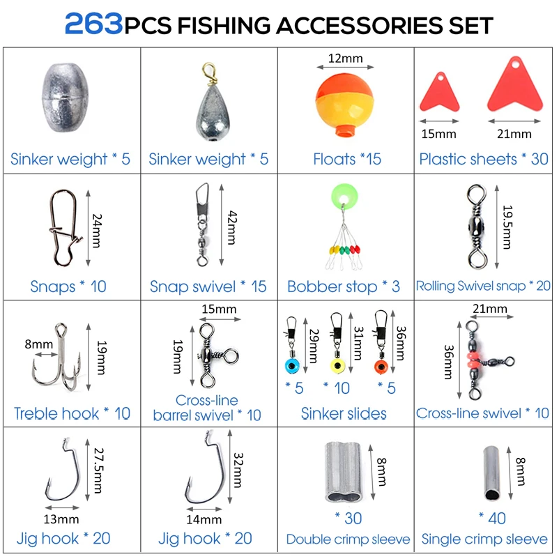 263pcs Outdoor Fishing Accesso - огляд і ціна Fishing Rod Building Kit
